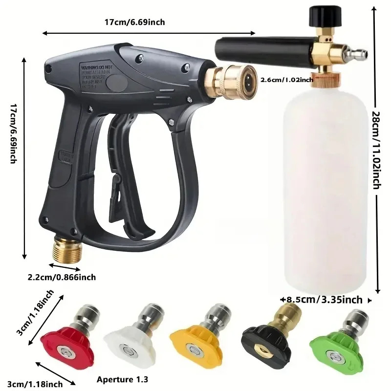 Pressure Washer Foam Gun - Pistolet do czyszczenia wysokociśnieniowego 3000PSI M22-14